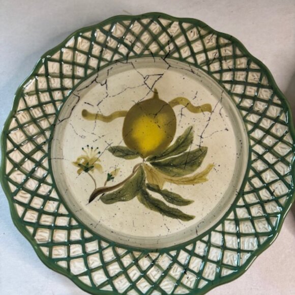 Raymond Waites Cornucopia Fruit Lattice Dessert plates Set of 4 New - Picture 6 of 9